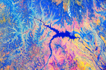 Beautiful land features of planet Earth. Digital enhancement. Elements furnished by NASA