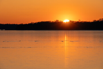 sunset on the lake