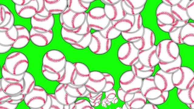 baseball repetition motion abstract on greenscreen
