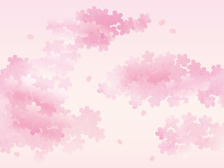 満開の桜の背景イラスト