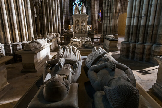 Recumbent statues in basilica of saint-denis,  France