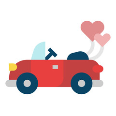 wedding car line icon