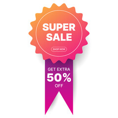 sale label or banner design template. discount business vector illustration