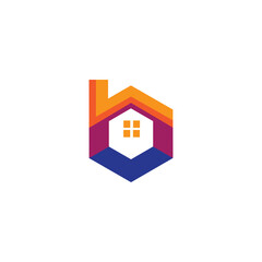 house logo initials B color illustration design element vector template