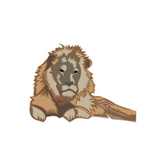 lion illustration clipart design vector icon
