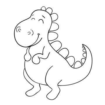 Vector illustration of cute cartoon dinosaur character for children