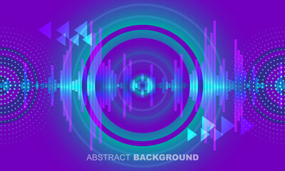 Sound waves oscillating glow blue light, Abstract technology background. Vector. speakers.