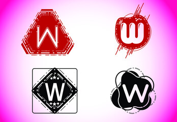 Creative W letter logo and icon design template