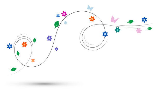 sfondo, folata di vento, fiori, piante, primavera