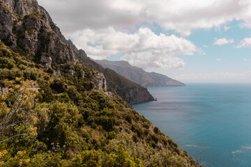 Fototapeta na wymiar The Monti Lattari (Lattari Mountains) are a mountain range in Campania, southern Italy, which constitutes the backbone of the Amalfi Coast.