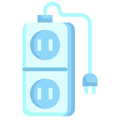 EXTENSION CORD flat icon,linear,outline,graphic,illustration