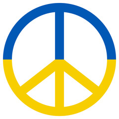 Peace sign peaceful, flag ukraine, blue yellow color of anti war, peaceful, conciliatory