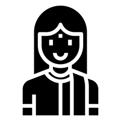 WOMAN glyph icon,linear,outline,graphic,illustration