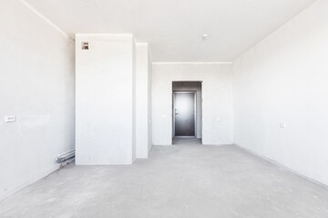 interior of the apartment without decoration in white colors