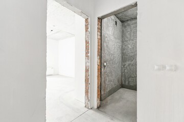 interior of the apartment without decoration in white colors