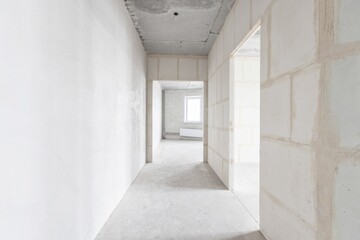 interior of the apartment without decoration in white colors
