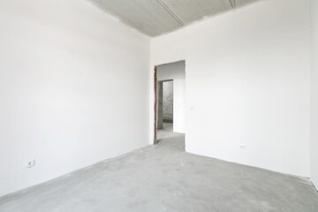 interior of the apartment without decoration in white colors