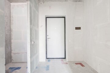 interior of the apartment without decoration in white colors