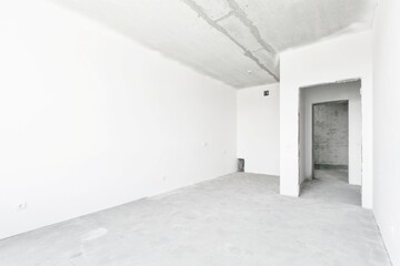 interior of the apartment without decoration in white colors