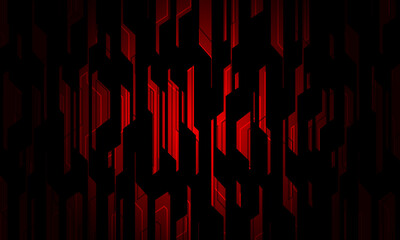 Abstract red circuit line technology on grey design modern futuristic background vector