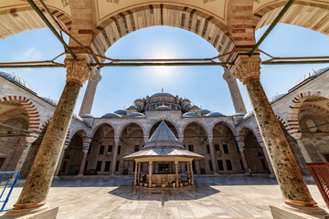Fountain in courtyard of the Fatih Mosque in Istanbul, Turkey
