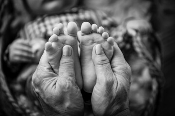 Mother hands, love, family, foots in hands