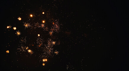 fireworks at New Year and copy space