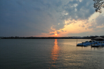 Sunset over the Tidal Basin. Washington D.C.