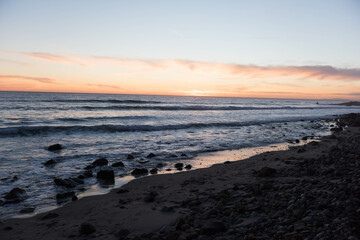 Fototapeta na wymiar Malibu beach at sunset