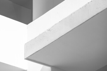 Abstract minimal architecture photo, white corners