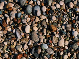 colorful pebbles on the beach