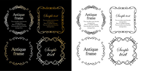 春の植物モチーフのフレームセット。ビンテージフラワー。装飾デザイン。流行りのあしらい