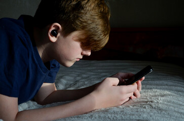 teenager using mobile phone