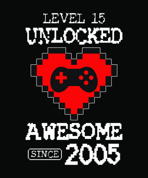 Level is unlocked gamer birthday t-shirt design