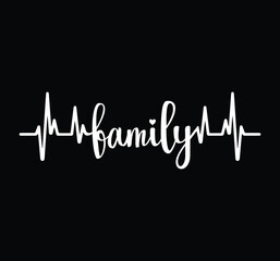 Obraz premium Family heart beat typography t-shirt design