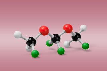 Photo of a molecular atom model on a desk