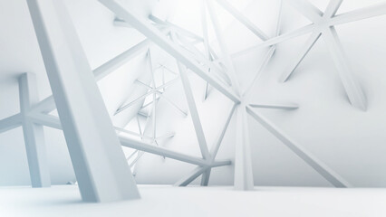 Abstract futuristic interior design, 3d illustration