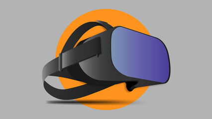 vr glasses, composition, orange, 3d