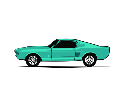 american muscle car vector looks elegant from all sides