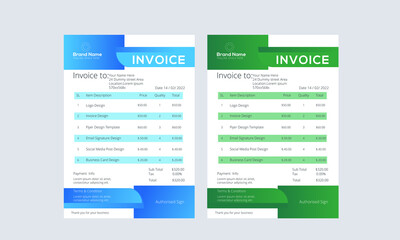 Corporate Unique Invoice Design Template 