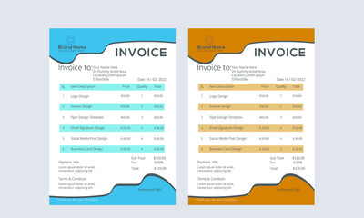 Corporate Unique Invoice Design Template 