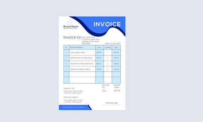 Corporate Unique Invoice Design Template 