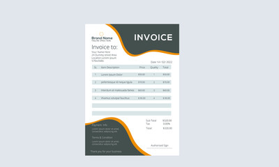 Corporate Unique Invoice Design Template 