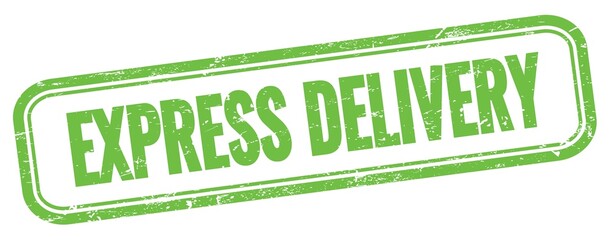 EXPRESS DELIVERY text on green grungy vintage stamp.