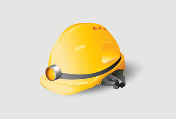 miner helmet  on white background, national miners day, work safety, safety equipment  vector design © ppdesign