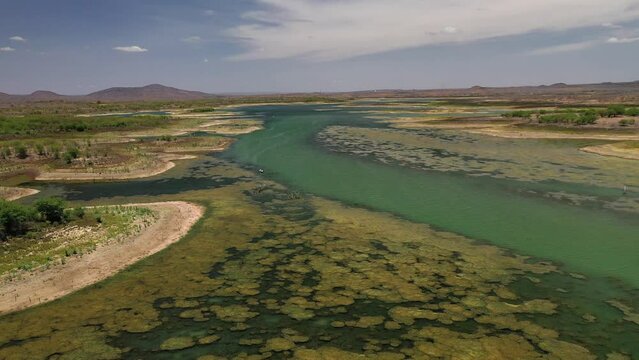 aerial view of cocorob&oacute; lake where the famous canudos war took place, historic site