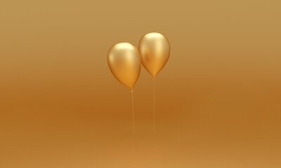 Golden balloon on gold background.