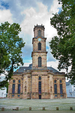 Barocke Ludwigskirche in Alt Saarbrücken, Rückansicht von hinten