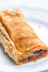 still life of apple strudel