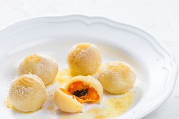 sweet dumplings filled with apricots